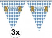 3x Vlaggenlijnen Oktoberfest van 5 meter - Bierfeest/Oktoberfest thema artikelen