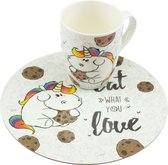 Pummel Einhorn Ontbijt Set Koffie A040092 - 2 delig