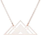 24/7 Jewelry Collection Driehoek Ketting - Piramide - Rosé Goudkleurig