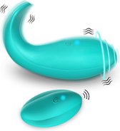 Subliem Vibrerend Slipje Vibrator - Luxe Wearable Sexspeeltjes met Afstandsbediening - 9.3 cm - Turquoise