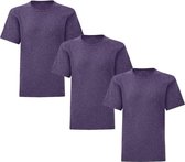 Senvi Kids 3 Pack T-Shirt Ronde Hals Maat: 128 - Kleur: Paars Mêlee