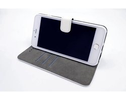 Apple iPhone 7 Plus; iPhone 8 Plus Pasjeshouder Wit Booktype hoesje - Magneetsluiting - Kunststof;TPU