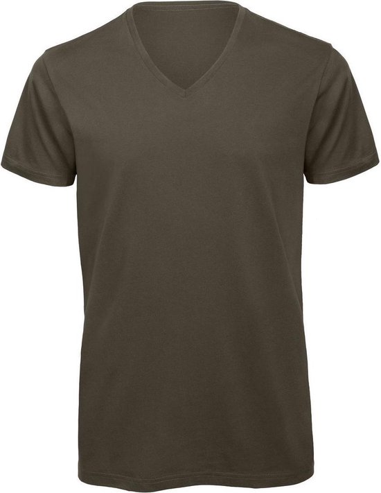 Senvi V-hals T-shirt 5 Pack 100% Katoen (Biologisch) Olive - M