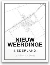 Poster/plattegrond NIEUW-WEERDINGE - 30x40cm