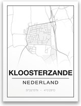 Poster/plattegrond KLOOSTERZANDE - 30x40cm