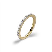 Twice As Nice Ring in goudkleurig edelstaal, witte kristallen  50