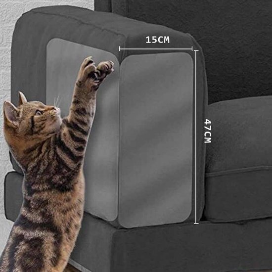 Dikke Vinyl Anti-kattenkrab Beschermer - 12,4 X 165 Inch, Transparant, Zelfklevend, Voor Meubels En Deuren