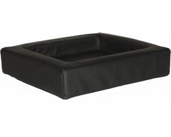 Topmast Loungemand Hondenmand kunstleer opstaande rand-Zwart 120x90cm