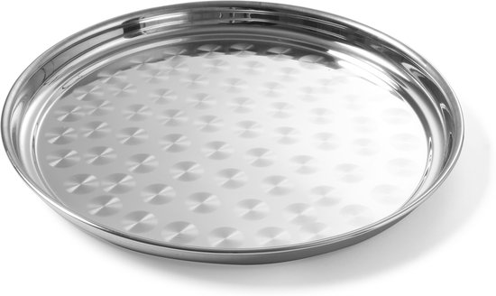 com-four® 6 delige set ovale trays van roestvrij staal, drie maten, decoratieve schalen voor presentatie, kaarsplaten (2 keer elk 34-40-45 cm