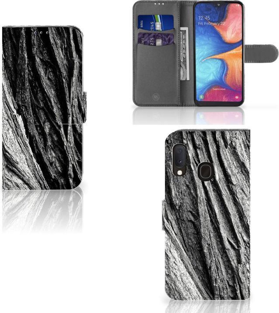 Book Style Case Samsung Galaxy A20e Boomschors Grijs