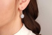 Natuursieraad -  925 sterling zilver maansteen oorhangers oorbellen - Oorbellen Set - 1 Set (2 stuks) - luxe edelsteen sieraad - handgemaakt