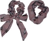 Jessidress Haar elastiek set Scrunchie met strik - Roze