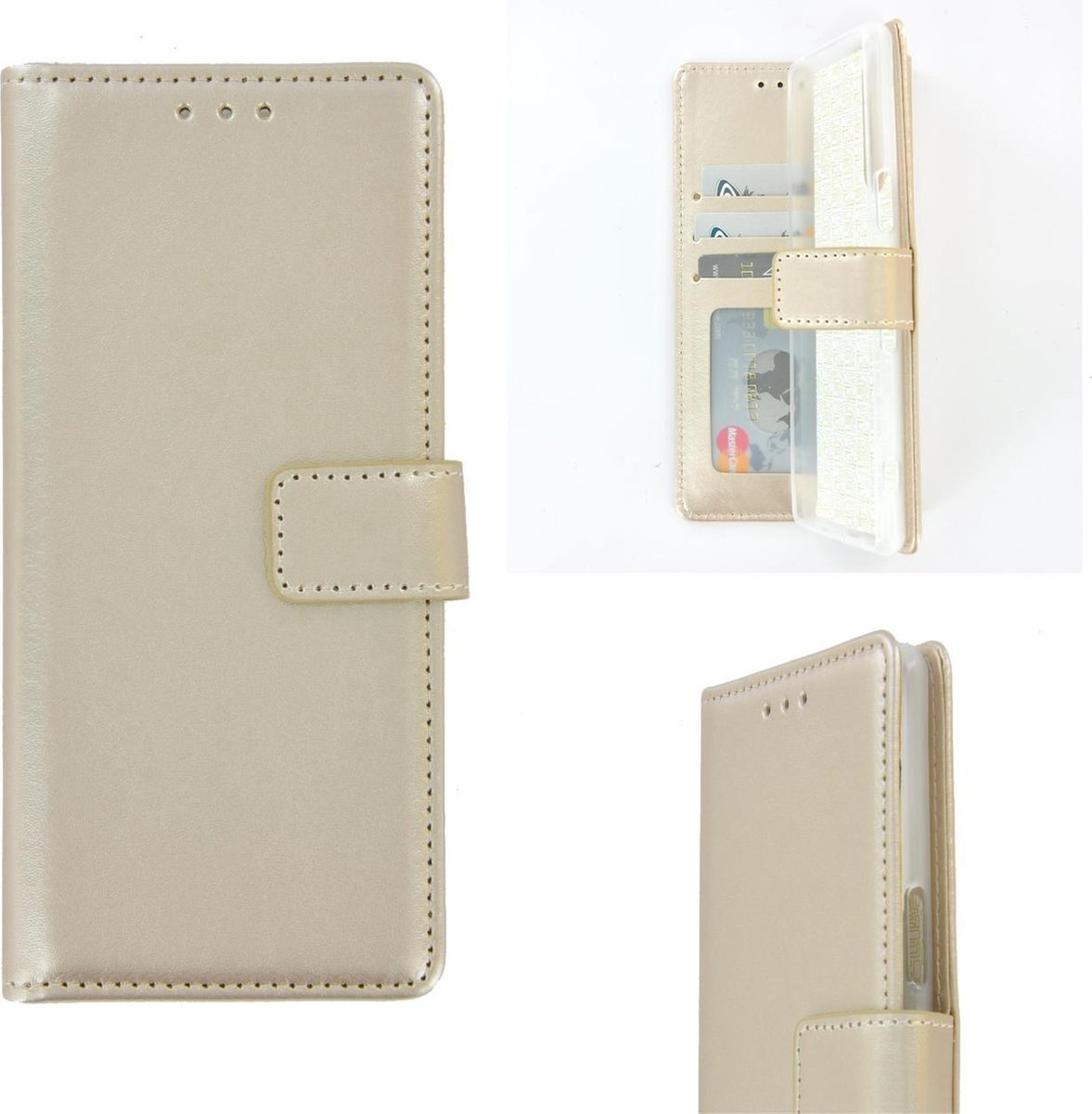 Sony Xperia 5 hoesje - Bookcase - Portemonnee Hoes PU Leer Wallet case Goud