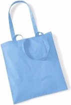 30x Katoenen schoudertasjes lichtblauw 42 x 38 cm - 10 liter - Shopper/boodschappen tas - Tote bag - Draagtas