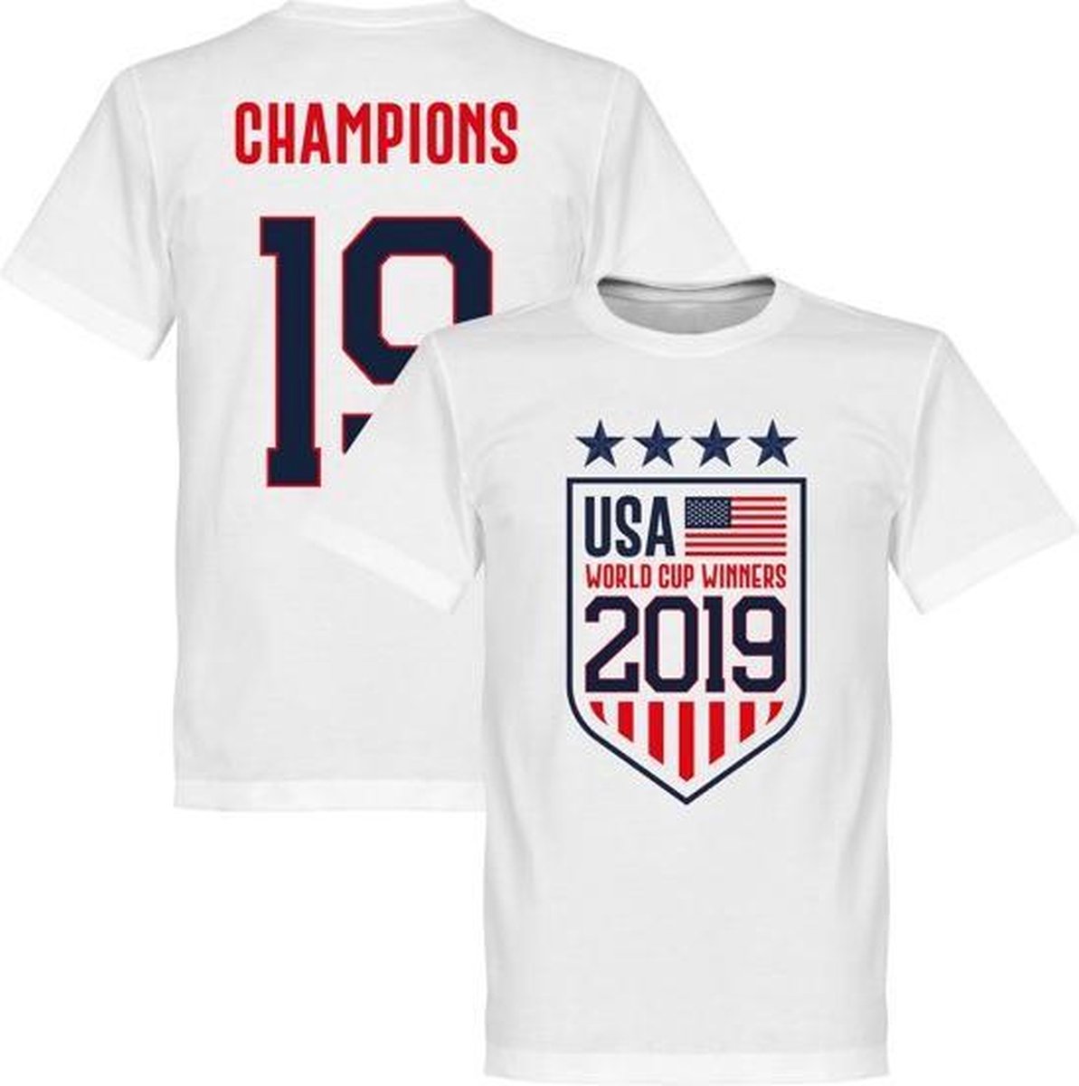 Verenigde Staten Winnaars WK 2019 T-Shirt - Wit - XXL