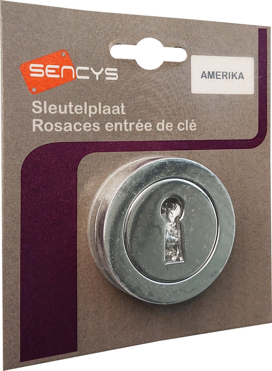 SENCYS type Amerika set 2x sleutelplaat rond model | CHROOM