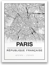 Poster/plattegrond PARIS - A4