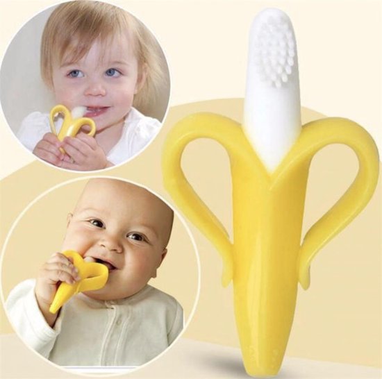 Bijt speelgoed baby - bijtspeelgoed - baby speelgoed - banaantandenborstel  | bol.com