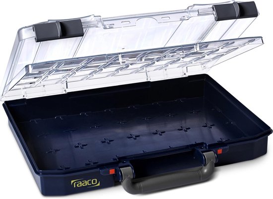 134873 | Boite compartimentée Raaco, 25 Compartiments Bleu, Polycarbonate, Polypropylène, 55 mm x 421mm x 361 mm | RS