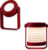Houten Slaapkamer tafellamp - Rood - Touch - Dimbaar - Tafel lamp