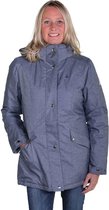 BJØRNSON VIRA Winterjas Dames - Winddicht - Waterafstotend - Fleece en Nylon Gevoerd - Capuchon - Outdoor Damesjas - Maat 46 - Denim Melange