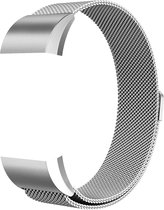 Adge® Milanees bandje - Fitbit Charge 2 - Zilver - Medium