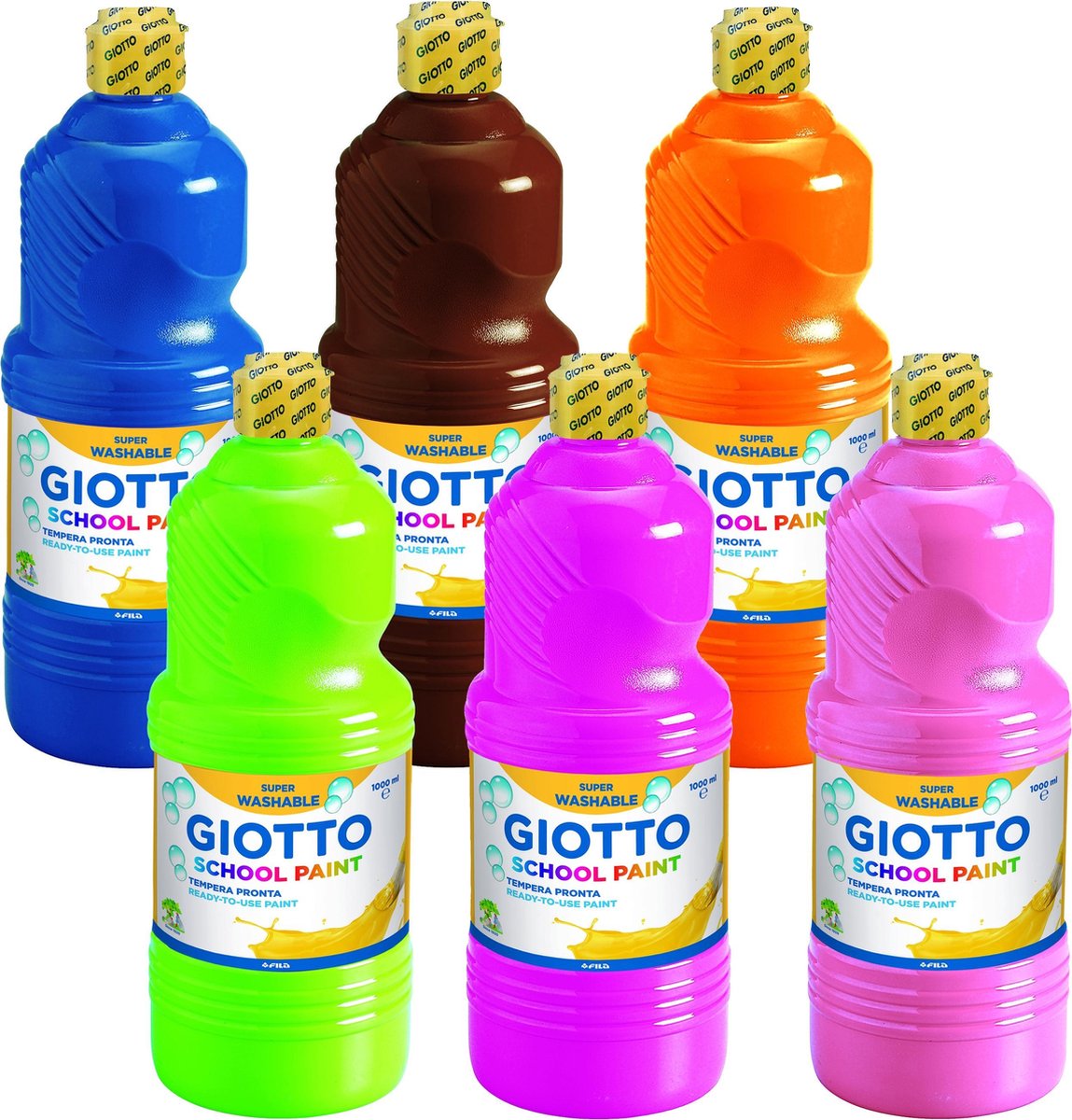 Giotto Assortment 6 X 1L Giotto Poster Paint Super Washable