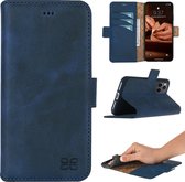 Bouletta - Echt leer Cover iPhone 11 Pro Max hoesje - Lederen Book- WalletCase Vintage Blue