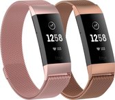 Adge® Milanese bandjes - Fitbit Charge 3 - 2-pack - Small