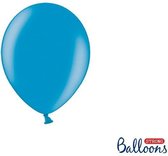 Mini Ballonnen 12cm, Metallic Caribbean blauw (1 zakje met 100 stuks)