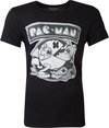 T-shirt noir avec Pac-Man et fantômes Pac-Man en nuances de gris