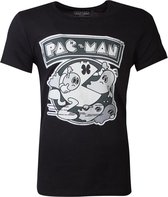 PacMan Heren Tshirt -S- Running Ghosts Zwart