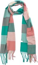 Sjaal met Franjes - Geruit Patroon - 170x31 cm - Multicolor