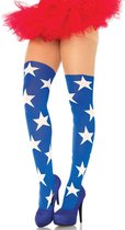 Superstar panty met sterren patroon blauw/beige - One size - Leg Avenue