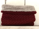 MixG | Gebreide colsjaal Winter | Bordeaux / donkerrood | Teddy