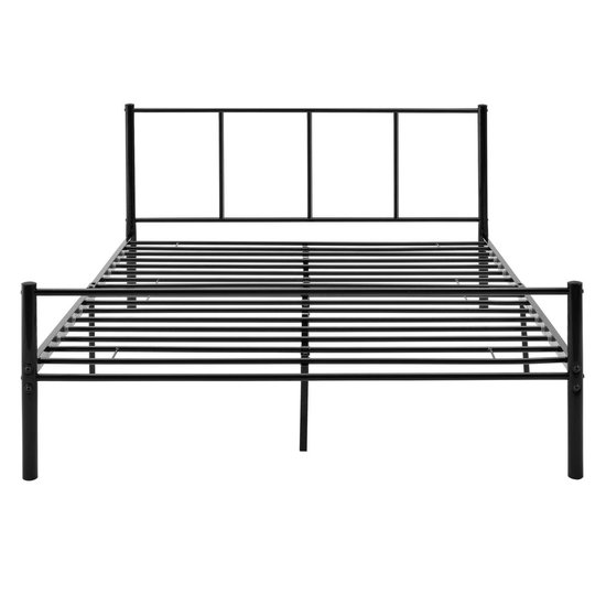 Metalen bedframe Hercules incl. bedbodem 140x200 cm zwart - en.casa