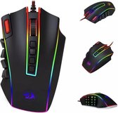 Red Dragon Steelseries Gaming Muis 24000 DPI - Computer Game Muis Met Draad  - MOBA+MMO - LED RGB - Zwart - Rapid Fire