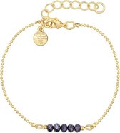 Mint15 Armband 'Little Sparkles - Shiny Navy Blue' - Goud