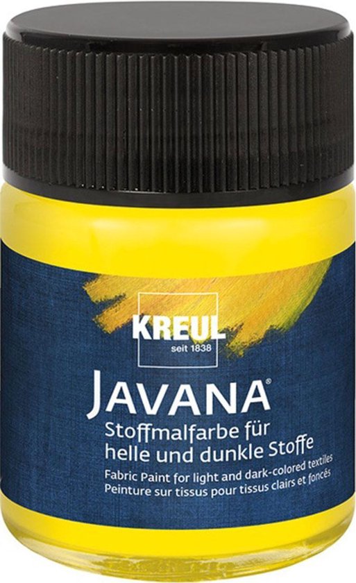 Javana gele textielverf 50ml – Voor licht en donker gekleurd textiel | bol