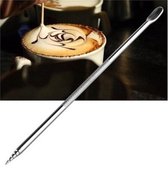 Barista ART Pen - Cappuccino - Latte - Decoratie - RVS - 1 Stuk - Zilver