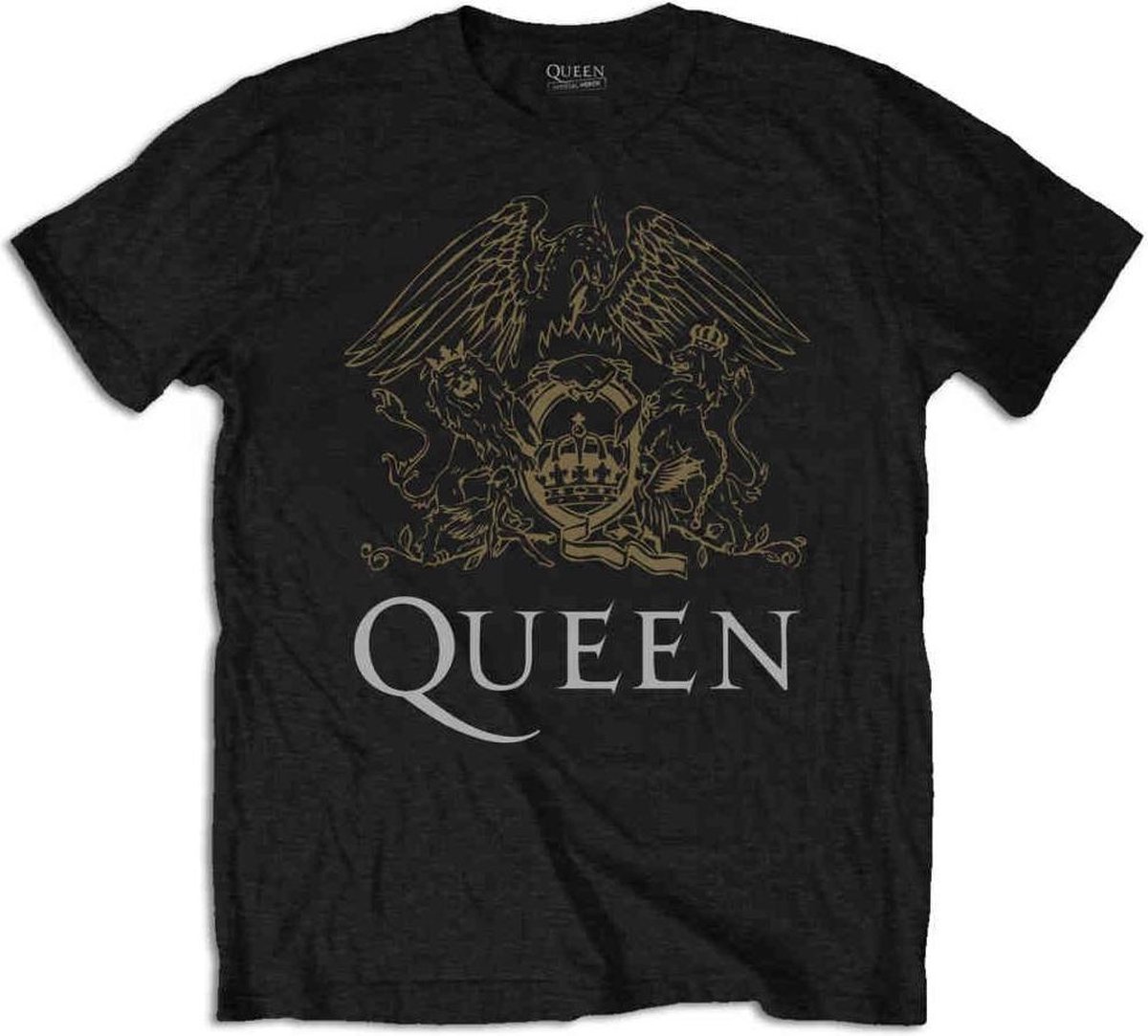 Queen - Crest Heren T-shirt - XXL - Zwart