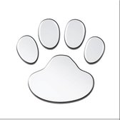 Zilver autosticker dier - hond - kat - beer - design poot - voetafdruk - 7 x 6 cm -