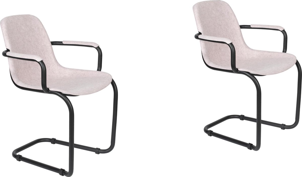 Thirsty Eetkamerstoelen armleuning Roze - Set van 2