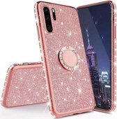 Glitter Back cover voor Huawei P30 Pro - Roze - Soft TPU - Magneet