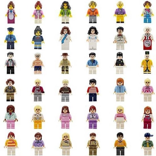 timmerman overhemd Tweet XXL set met 24 figuren / poppetjes - (passend op megablocks, Banbao en lego)  | bol.com