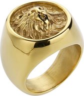 Mendes heren ring Leeuw Edelstaal Goudkleurig-21.5mm