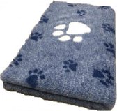 Vetbed - hondendeken Blauw 3 Kleur Grote Voetprint Latex Anti Slip 100 x 75 cm