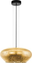 Eglo - hanglamp; staal, zwart / Glas, goudkleurenH: 1500 mm | Ø 500 mm