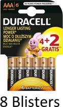 48 Stuks (8 Blisters a 6 st) Duracell Batterijen AAA