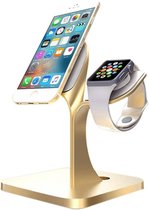 2 in 1 Aluminium Nano Micro Suction Cradle Apple Watch Standaard / Iphone houder voor Apple Watch/ iPhone 6 / 6 Plus /6s / 6s Plus /7 / 8 / 8 plus / Iphone X Goud